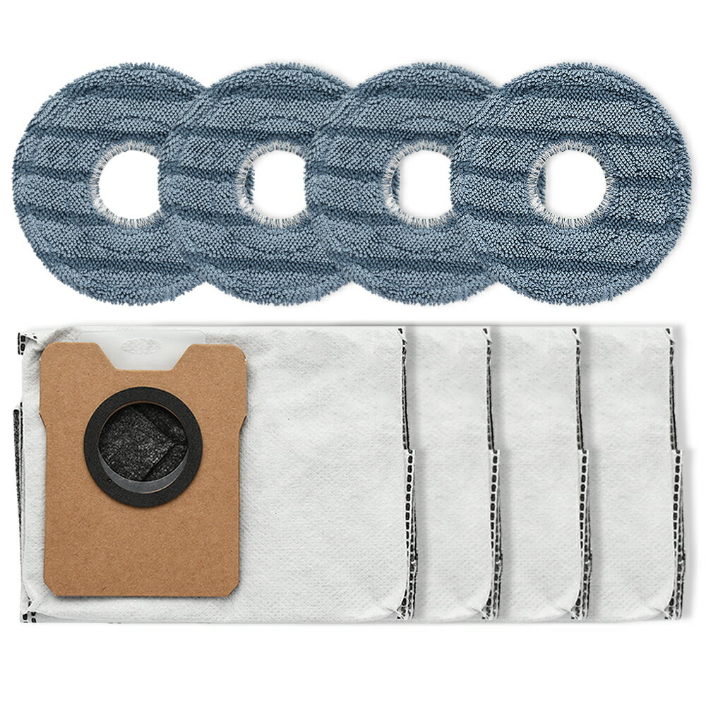 ユーフィー Robot Vacuum Omni C20 用 互換交換パーツ8点セット 互換品（モップパッド×4 / ダストバッグ×4）