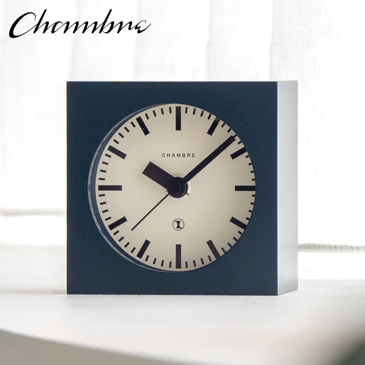 Rakuten - BLOCK DESK CLOCK 【NAVY】 置き時計 / モダン / 静音 / おしゃれ / スクエア / つみき / レトロ / カラフル / アナログ / かわいい / 無垢材 / 木製 / ギフト / 日本製 / シャンブル【沖縄・離島 お届け不可】