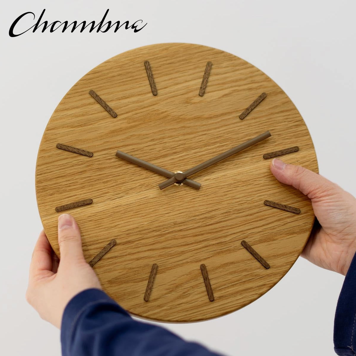 Rakuten - 北の大地の木の時計【ミズナラ】壁掛け時計 / 北海道 / 旭川 / 職人 / ミズナラ / ナチュラル / シンプル / モダン / 静音 / おしゃれ / アナログ / 無垢材 / 木製 / ギフト / 日本製 / シャンブル【沖縄・離島 お届け不可】