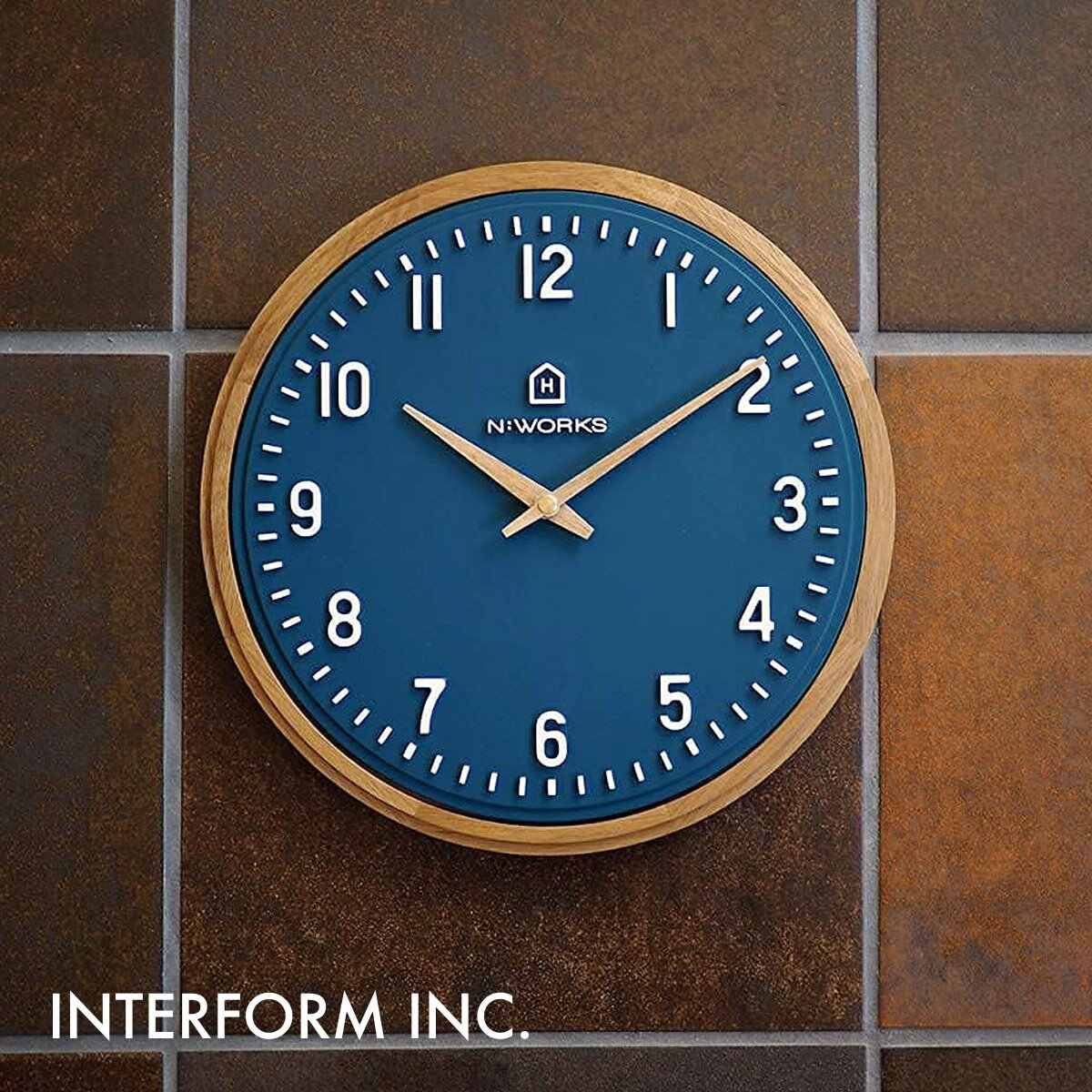 Ekolu エコル ウォールクロック CL-4072 INTERFORM インターフォルム 壁掛け時計 インテリア カジュアル モダン スイープムーブメント 連続秒針 静音 おしゃれ シンプル【沖縄・離島 お届け不可】