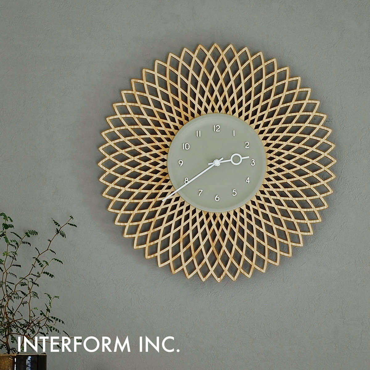 Rakuten - Kuschel クシェル ウォールクロック CL-4257 INTERFORM インターフォルム 壁掛け時計 インテリア 北欧 ナチュラル スイープムーブメント 連続秒針 静音 おしゃれ モダン【沖縄・離島 お届け不可】