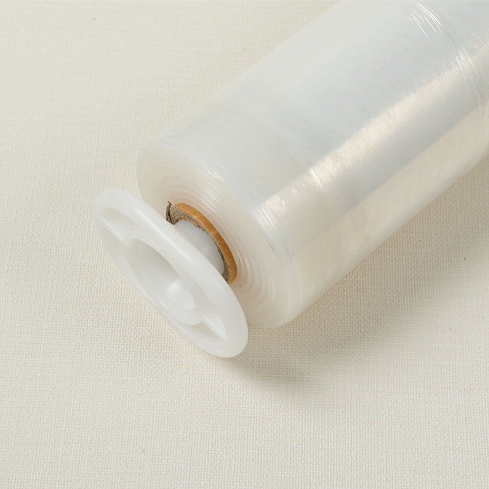 ストレッチフィルム 500mm幅×300m巻 厚さ15μ 透明 紙管1インチ 9巻入 専用ホルダー...