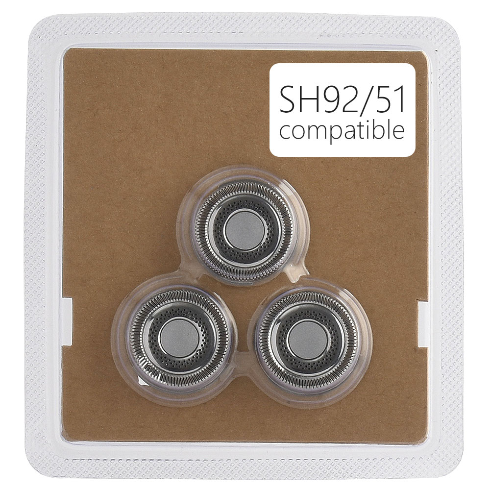 商品詳細 商品名 フィリップス シェーバー 9000 プレステージ用 SH92/51 対応互換シェーバー替え刃 入り数 1本 原産国 中国 対応機種 i9000 シリーズ / i9000 プレステージ シリーズ / i9000 プレステージ ウルトラ シリーズ（型番例：SP9860, SP9861, SP9863, SP9871, SP9883, SP9885, XP9xxx, X9xxx 等）※ご購入前に本体の型番・対応品番を必ずご確認ください。 注意 本商品は互換品です。フィリップス純正品ではありません。簡易パッケージでのお届けとなります。製造時期により、外観や一部のパーツデザインが画像とわずかに異なる場合がありますが、性能・対応機種への適合には問題ありません。 保証 購入日から3ヵ月間 交換目安 約2年（剃り味の低下を感じたら交換してください） 配送方法 メール便（送料無料・代引不可） ↓↓ 取り扱い商品一覧 ↓↓