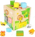 木製キューブパズル 型はめ遊び 知育玩具 木のおもちゃ 形合わせおもちゃ 図形認知