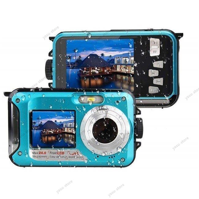 デジカメ 防水 防水カメラ デジカメ 水中カメラ デジタルカメラ スポーツカメラ 1080P 24.0MP デュアルスクリーン