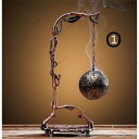 香炉 古風 銅吊り具 円形吊香炉 透かし彫刻 透丸形吊灯籠 釣鉄燈籠 2色可選