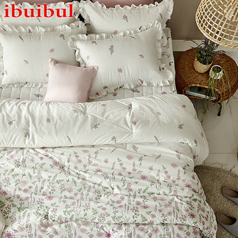 【 100%純綿 掛け布団 S・Q・枕カバー 】エコフィールド 韓国イブル シングル 160×210cm クィーン 195×225cm 枕カバー 50×70cm 春 新生活 コットン 洗濯 丸洗い 昼寝 快眠 睡眠 [2]