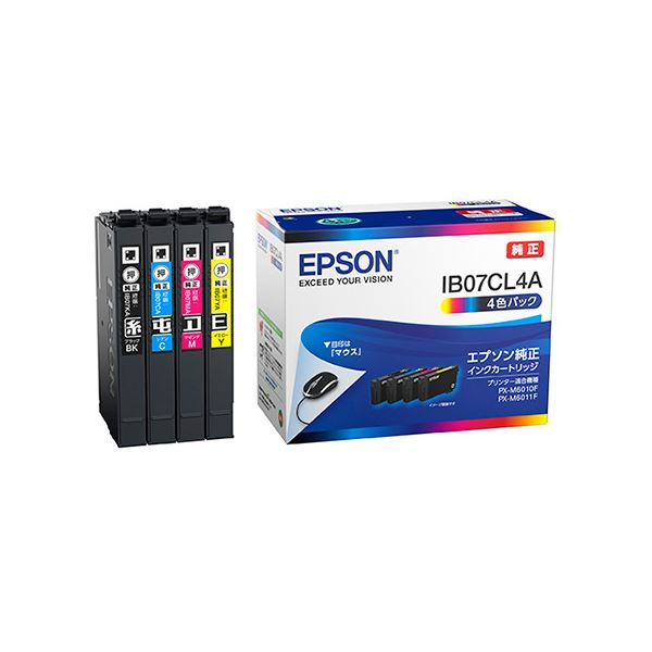 Rakuten - エプソン(EPSON) 【純正】 インクパック 4色パック(ブラック、シアン、マゼンタ、イエロー) IB07CL4A