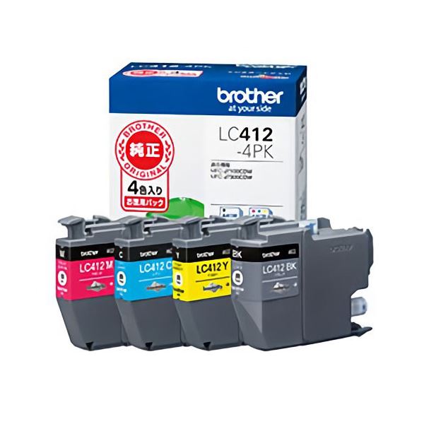 Rakuten - 【純正】 ブラザー インクカートリッジ 4色パック LC412-4PK