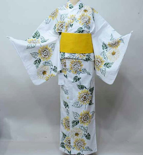 浴衣 単品 仕立て上がり 女性用 綿100% 5L 適応身長173-178cm 白地 ひまわり柄 プラスサイズゆかた 夏祭り 新品(株)安田屋 NO41945 浴衣 単品 仕立て上がり 女性用 綿100% 5L 適応身長173-178cm 白地 ひまわり柄 プラスサイズゆかた 夏祭り 新品(株)安田屋 NO41945