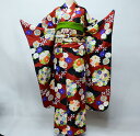 振袖 着物 単品 合繊 仕立て上がり 花ひめ 小紋柄 成人式 結納 結婚式 赤系 新品(株)安田屋 NO39684