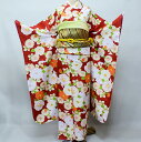 振袖 着物 単品 合繊 仕立て上がり 花ひめ 小紋柄 成人式 結納 結婚式 赤系 新品(株)安田屋 NO39679