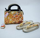 草履バッグセット 正絹帯地 彩小径(いろこみち) Lサイズ 適合足サイズ23〜25cm 和装着物 新品(株)安田屋 NO26473
