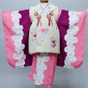 七五三 三歳 三才 女児 被布着物フルセット 染め加工日本 縫製と長襦袢は海外 女の子 3歳 3才 祝着 新品（株）安田屋 NO34385