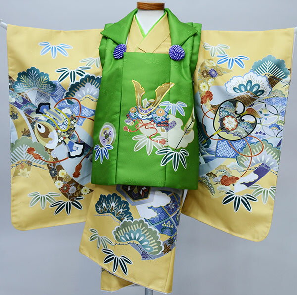 七五三 三歳 3歳 三才 3才 男児 男の子 被布 着物フルセット 日本製 陽気な天使 新品(株)安田屋 NO34319