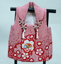 七五三 三歳 女児 被布コート 単品 正絹 総絞り 柄刺繍 陽気な天使 日本製 赤地 ひな祭り 三才 3才 3歳 新品(株)安田屋 NO36361