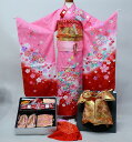 七五三 七歳 女児 着物フルセット 合繊 豪華絢爛 結び帯 祝着 7歳 7才 七才 女の子 新品(株)安田屋 NO40545