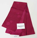 半幅帯 浴衣帯 日本製 単衣 ポリエステル100% 麻の葉 桜 ワインレッド色 Kingyobachi メール便可 新品(株)安田屋 NO42029