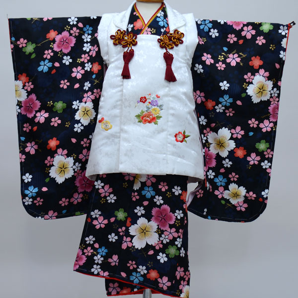 七五三 三歳 女児 被布着物フルセット 日本製 陽気な天使 綸子地 3才 3歳 三才 女の子 祝着 お仕立て無料 新品(株)安田屋 NO24000