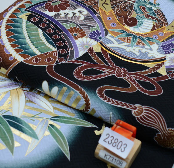 お宮参り産着 男児 男の子 正絹 のしめ 着物 祝着 初着 一つ身 綸子 金刺繍 新品（株）安田屋 NO23803