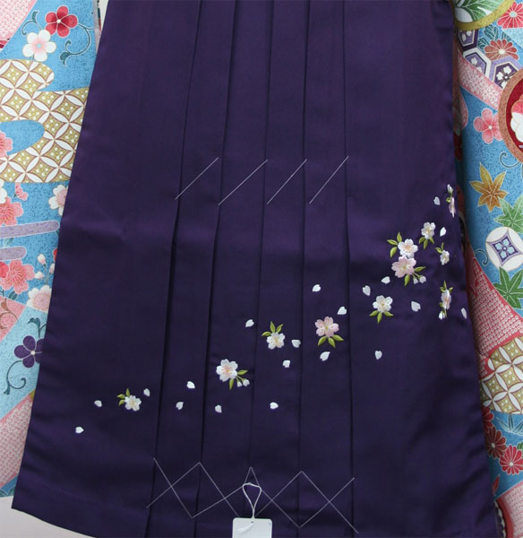 袴 刺繍 無地 単品 紫地 袴下95cm 適合身長160-170cm 卒業式に 新品（株）安田屋 c004 s615077079