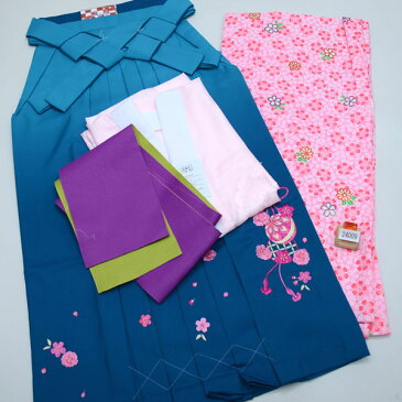 二尺袖着物袴フルセット 刺繍ぼかし袴 百花斉放 卒業式に 新品 (株)安田屋 m189783011