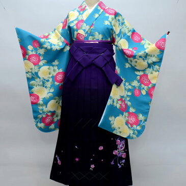 着物袴セット ジュニア用 145cm〜154cm ぼかし袴 着物生地は日本製 縫製は海外 卒業式にどうぞ! 新品 (株)安田屋 v489052363