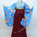 着物袴セット ジュニア用へ直し144cm〜150cm ANEN 着物生地は日本製 水色 袴変更可能 新品(株)安田屋 NO26236-03(4)