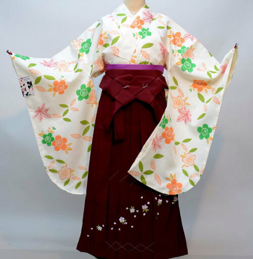 二尺袖 着物 袴フルセット 百花斉放 袴変更可能 新品(株)安田屋 NO29328 二尺袖 着物 袴フルセット 百花斉放 袴変更可能 新品(株)安田屋 NO29328