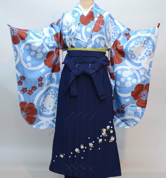 着物袴セット ジュニア用 適応身長140cm〜158cm ショート丈 卒業式にどうぞ！ 新品 （株）安田屋 NO29487