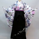 着物袴セット ジュニア用へ直し 135cm〜143cm 百花繚乱 白地 袴変更可能 卒業式にどうぞ 新品(株)安田屋 NO29981-02(4)