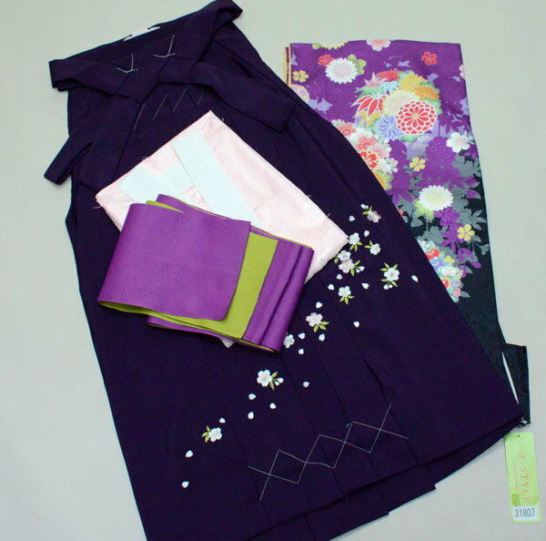 着物袴セット ジュニア用へ直し 135cm〜143cm 絵羽柄 A-STYLE 染色と着物生地は日本製 袴色変更可能 卒業式 新品（株）安田屋 NO31807-02 3