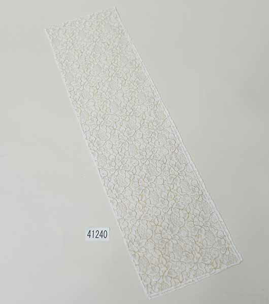 半衿 レース 洋花金 白色×ブロンズ 日本製 合繊 花柄 振袖 着物 和装小物 メール便可 新品（株）安田屋..