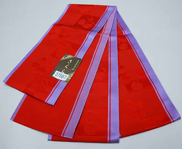 半幅帯 正絹 浴衣帯 本場筑前博多織 小袋帯 日本製 絹100% さくら メール便可 新品(株)安田屋 NO37582