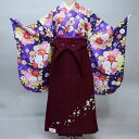 着物袴セット ジュニア用へ直し 135cm~150cm 百花繚乱 桜 梅 バラ 紫系 袴変更可能 卒業式に 新品(株)安田屋 NO36214-2