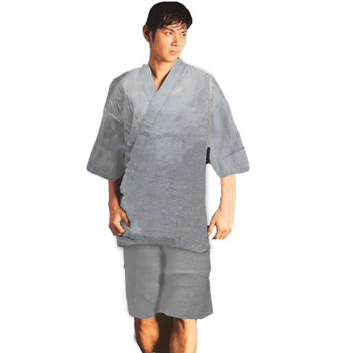 甚平 男性用 綿85% 麻15% 2パンツ(長丈・短丈)入 3点セット Lサイズ グレー 和装着物 節電 父の日に 新品(株)安田屋 NO21993 甚平 男性用 綿85% 麻15% 2パンツ(長丈・短丈)入 3点セット Lサイズ グレー 和装着物 節電 父の日に 新品(株)安田屋 NO21993