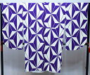 二尺袖着物 単品 仕立て上がり 麻の葉柄 着物生地は日本製 ショート丈 合繊 紫 卒業式 新品（株）安田屋 NO35851