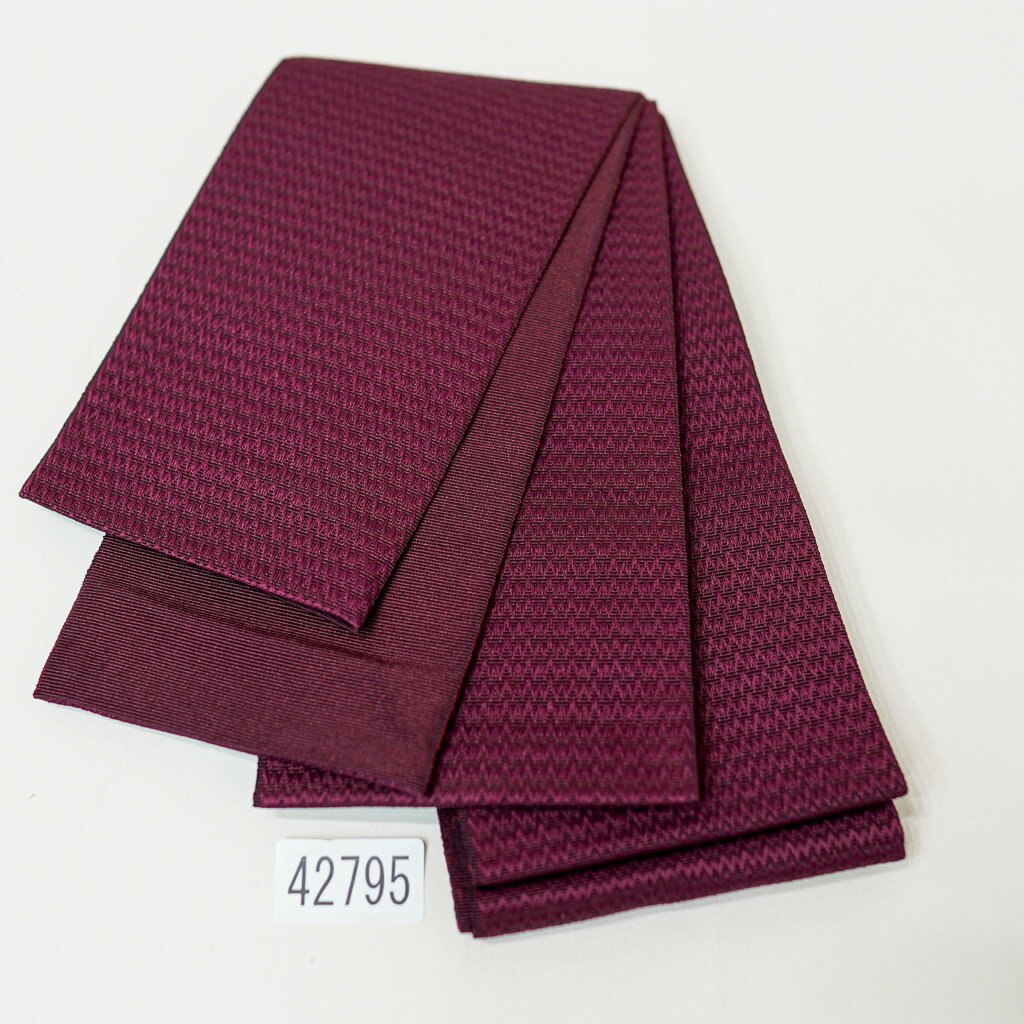 角帯 袷 浴衣帯 日本製 男性用 ボルドー ポリエステル100％ 帯結び説明書付 メール便可 新品（株）安田屋 NO42795