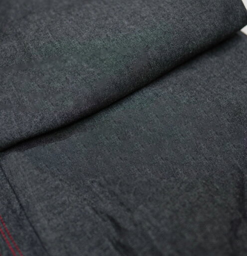 着物 単品 デニム生地 男性用 カジュアル着物 Mサイズ M・Deen 黒 ステッチの色は赤 新品(株)安田屋 NO200804