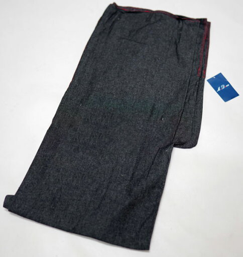 着物 単品 デニム生地 男性用 カジュアル着物 Mサイズ M・Deen 黒 ステッチの色は赤 新品(株)安田屋 NO200804