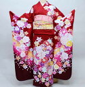 振袖 正絹 着物 単品 仕立て上がり 百花繚乱 花びらにラメ 濃赤×ボルドー 成人式 結納 結婚式 新品(株)安田屋 NO36292