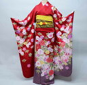 振袖 正絹 着物 単品 仕立て上がり 百花繚乱 菊 牡丹 花刺繍 赤色 成人式 結納 結婚式 新品(株)安田屋 NO36681