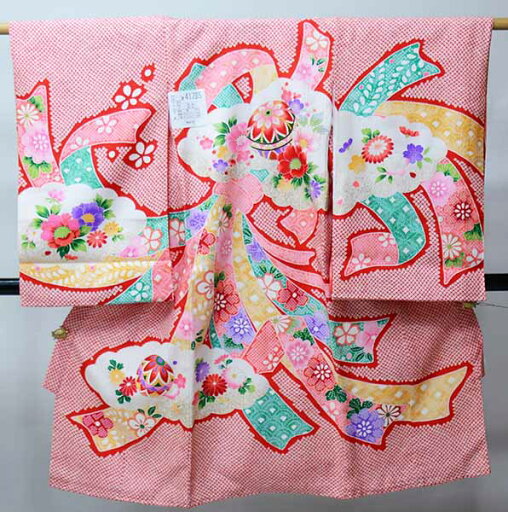 お宮参り 産着 女児 正絹 のしめ 着物 総絞り 赤地 鞠 女の子 祝着 一つ身 掛け着 初着 新品(株)安田屋 NO41785 お宮参り 産着 女児 正絹 のしめ 着物 総絞り 赤地 鞠 女の子 祝着 一つ身 掛け着 初着 新品(株)安田屋 NO41785