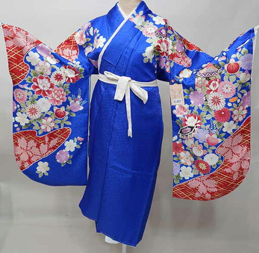 二尺袖着物 単品 仕立て上がり From KYOTO 着物丈は着付けし易いショート丈 青色 卒業式 新品(株)安田屋 NO41469-03 二尺袖着物 単品 仕立て上がり From KYOTO 着物丈は着付けし易いショート丈 青色 卒業式 新品(株)安田屋 NO41469-03
