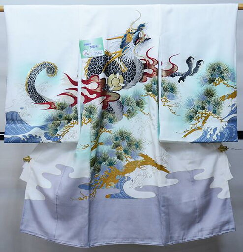 お宮参り 産着 男児 正絹 刺繍 のしめ 綸子地 龍 白地 祝着 着物 一つ身 新品(株)安田屋 NO39440 お宮参り 産着 男児 正絹 刺繍 のしめ 綸子地 龍 白地 祝着 着物 一つ身 新品(株)安田屋 NO39440