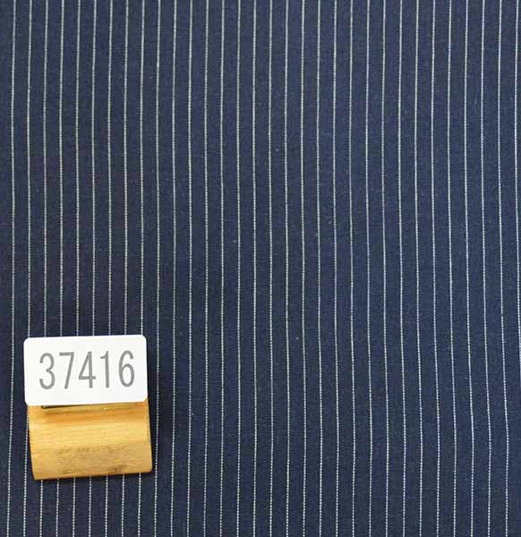 浴衣 単品 綿麻先染 男性用 紺地 縞 M/L サイズ 綿88％ 麻12% ゆかた 新品（株）安田屋 NO37416