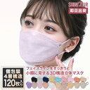 【 日本カケン認証 JIS規格 】【 120枚 個別包装 】 マスク 立体マスク 不織布マスク 血色マスク 3dマスク マスクバ…