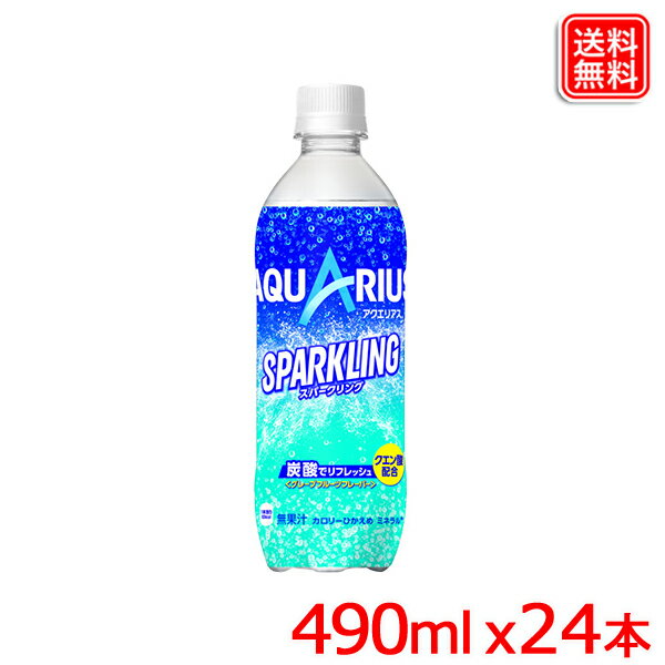 アクエリアス スパークリング 490ml PET x 24本 期間限定で登場 送料無料のサムネイル