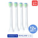 互換 替えブラシ HX6074/01 hx6078/67 ダイヤモンドクリーン コンパクト HX6074（12本入り） HX6073 HX6075 カラーリング付 汎用品 電動歯ブラシ【SS】