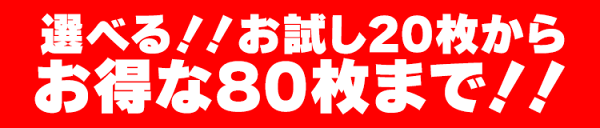 選べる！！お試し20枚からお得な80枚まで！！